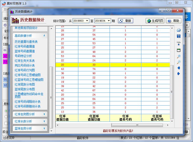 赢彩双色球软件V1.3