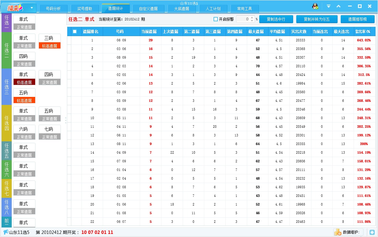 精彩11选5大数分析软件